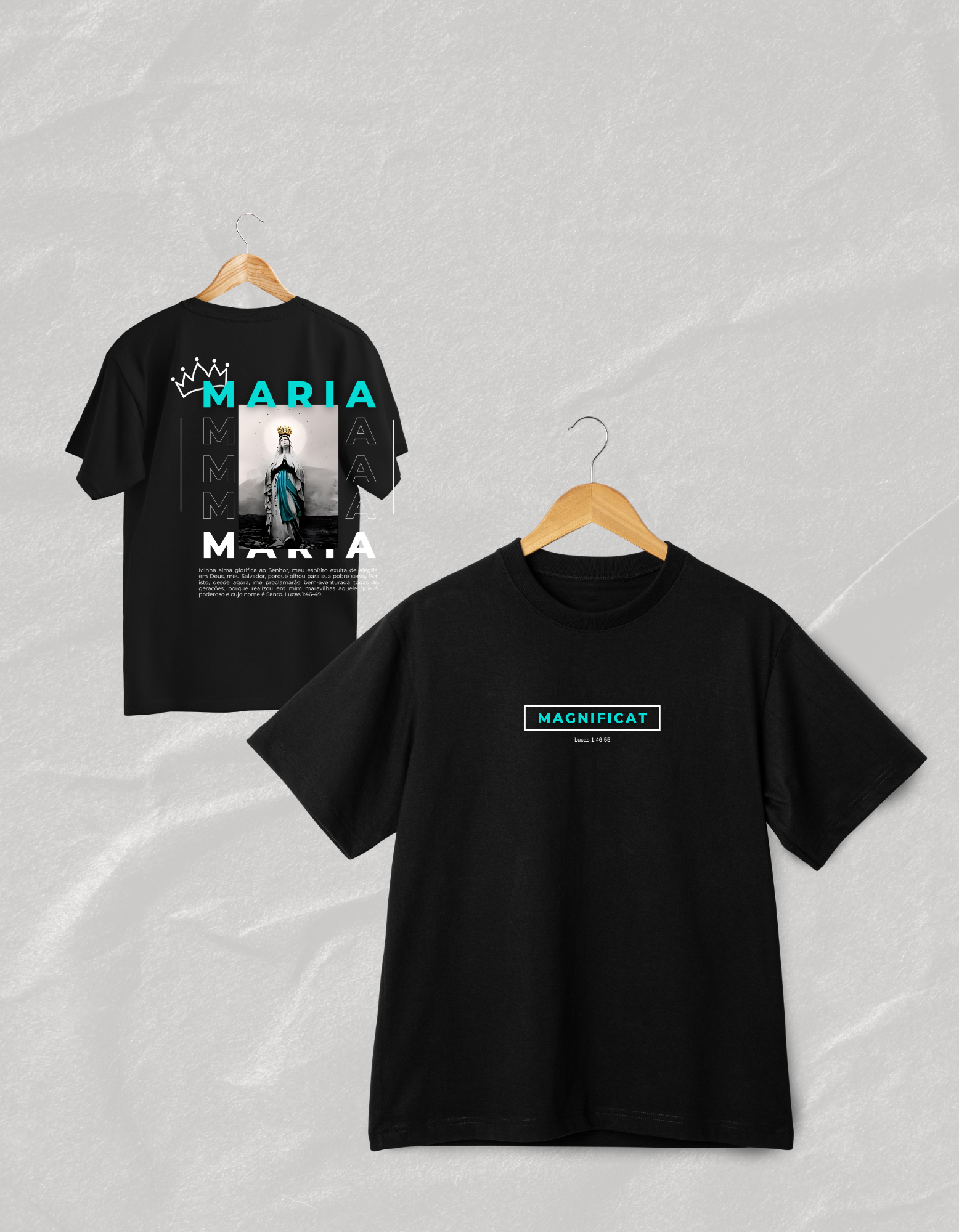 Mockup de camiseta da coleção de estampas AH criada por Mari