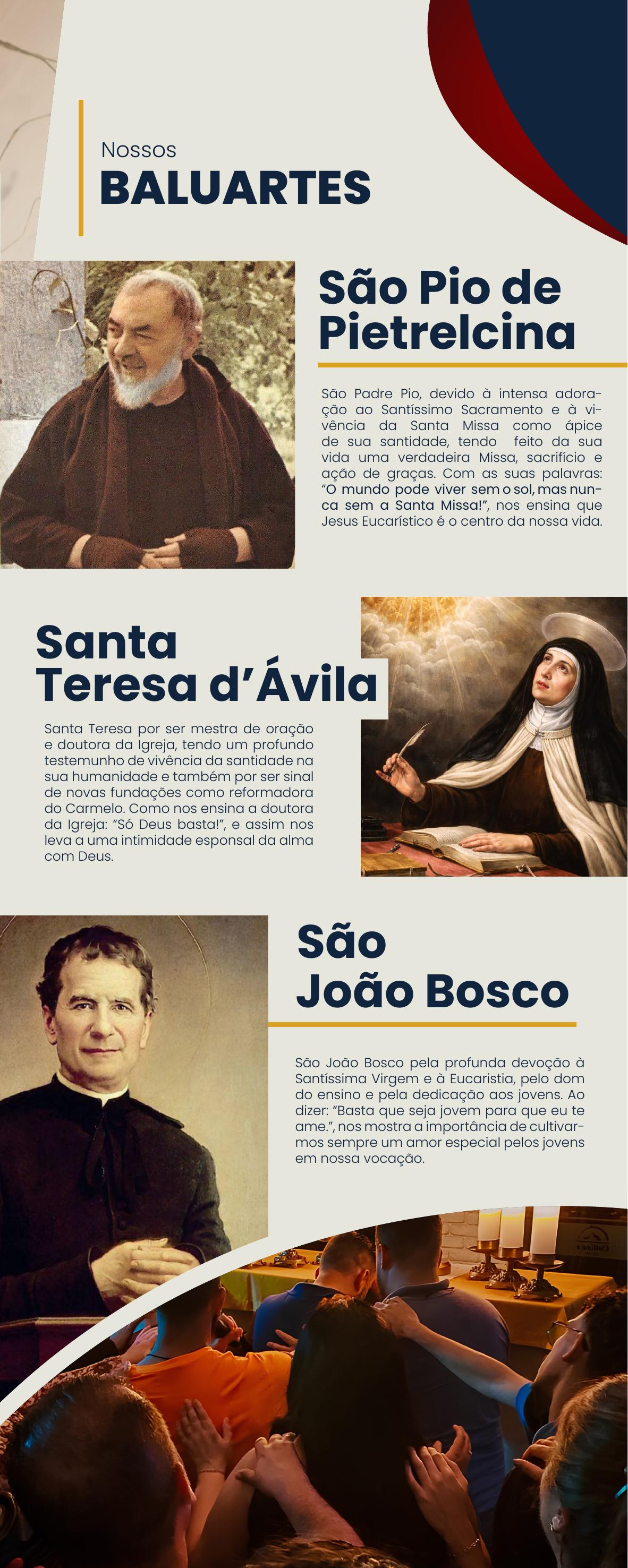 Banner Nossos baluartes criado por Mari para o estande Eucaristós