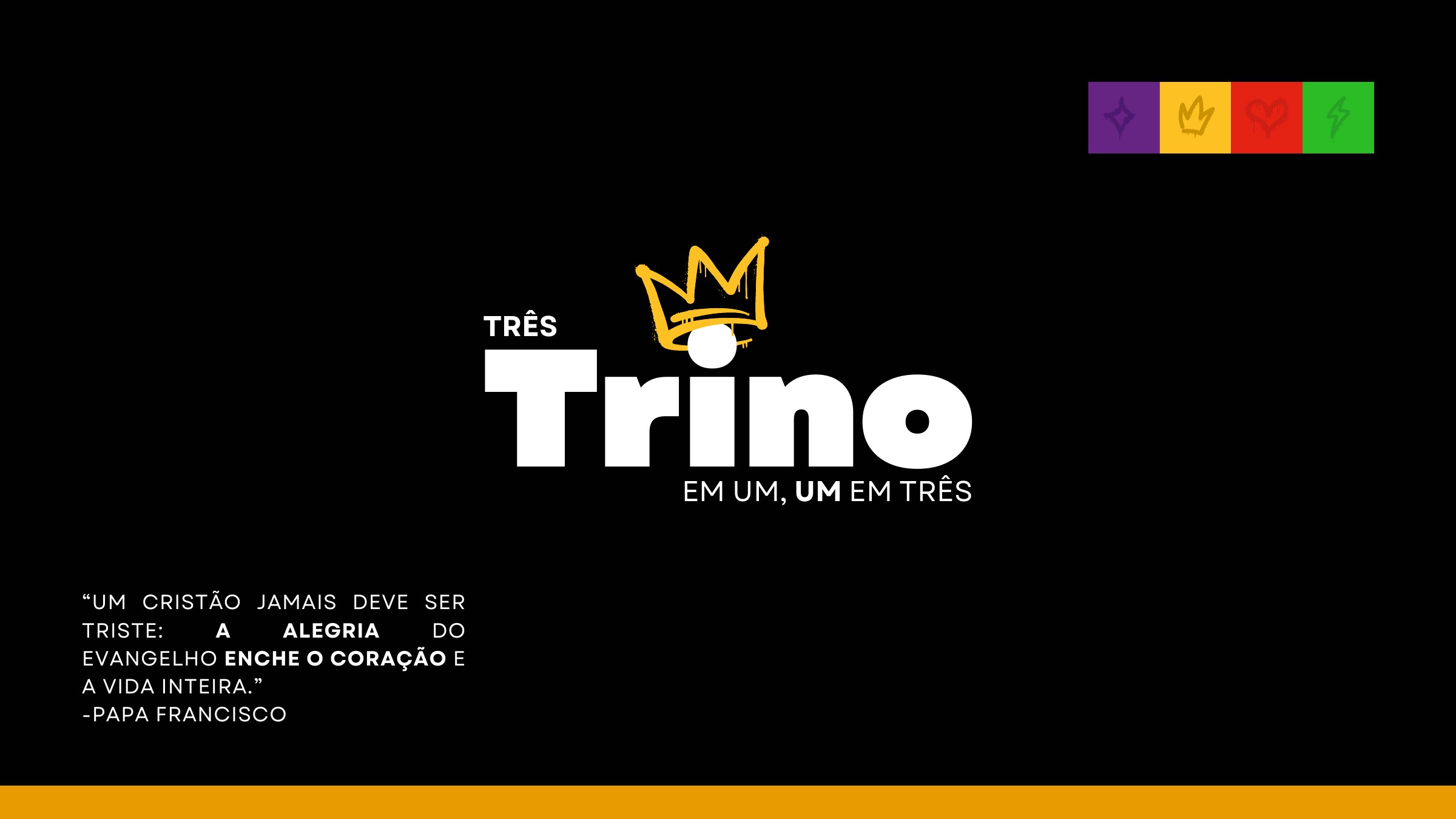 Página 1 da apresentação original do jogo católico Trino
