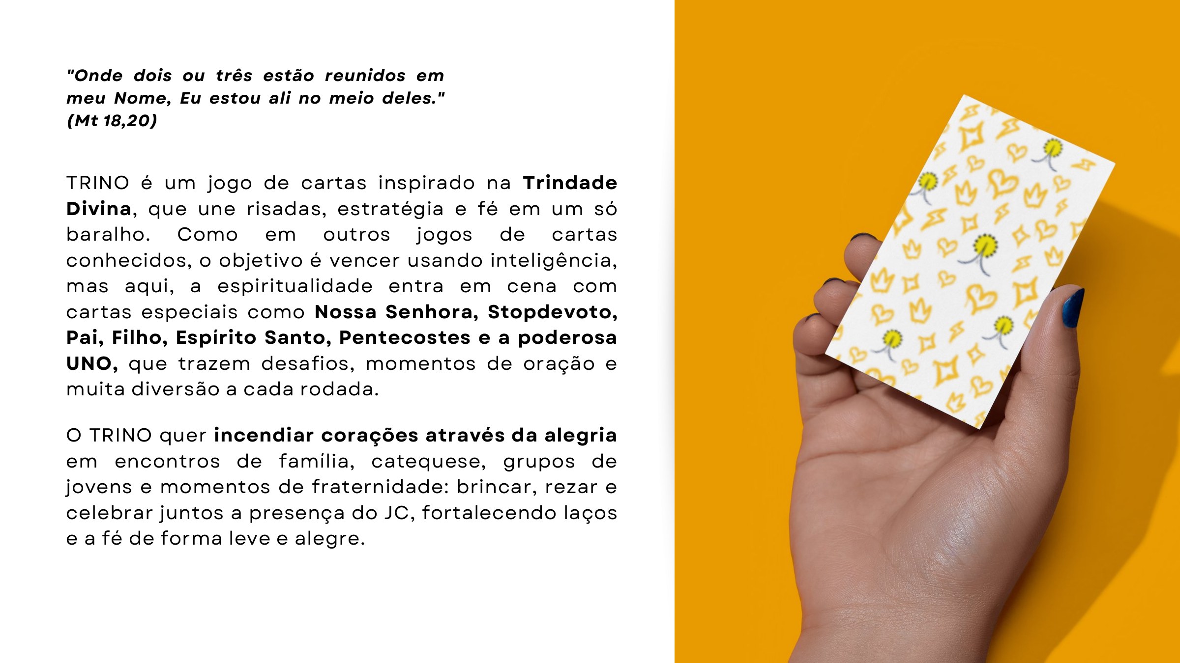 Página 2 da apresentação original do jogo católico Trino